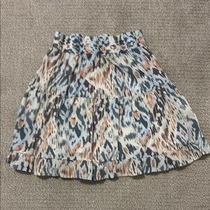 Tart Blue Tan Pleated Skater Mini Skirt